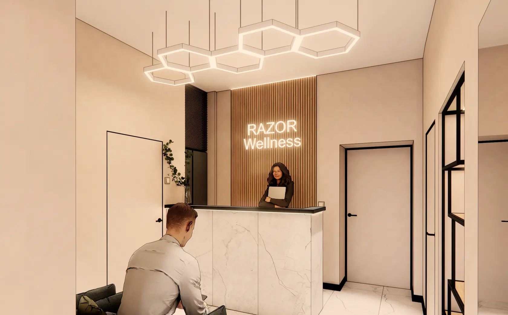 Enterijer RAZOR Wellness centra u Pančevu